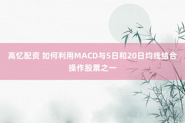 高忆配资 如何利用MACD与5日和20日均线结合操作股票之一